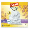 Glad 13 gal Trash Bags, 24 in x 27.38 in, Extra Heavy-Duty, .95 Mil, White, 80 PK 78902BX